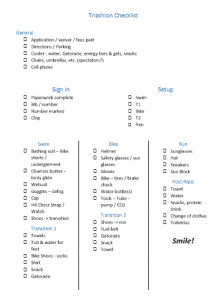 triathlon checklist