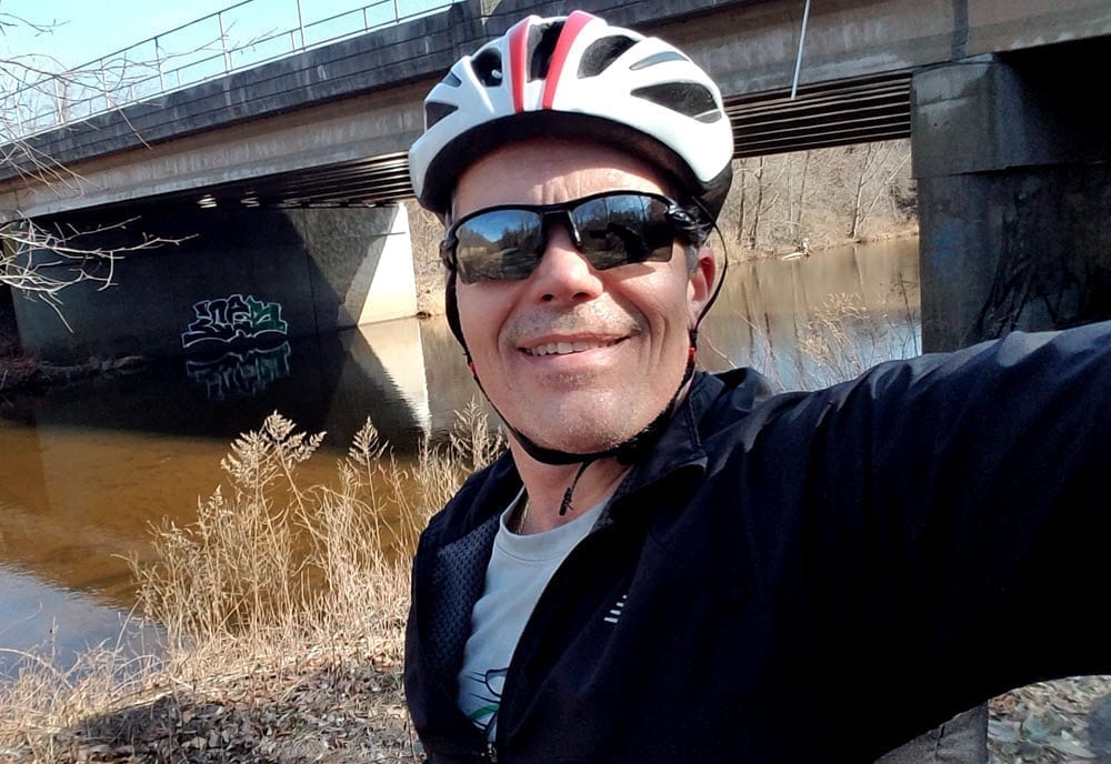 biking down by the Hockanum River